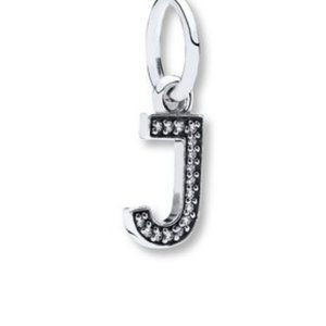 PANDORA Dangle Charm Letter J Sterling Silver